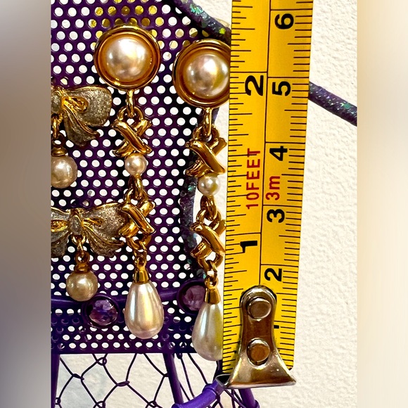 Fashion earrings gold tone dangle (3 pairs) - Picture 4 of 8